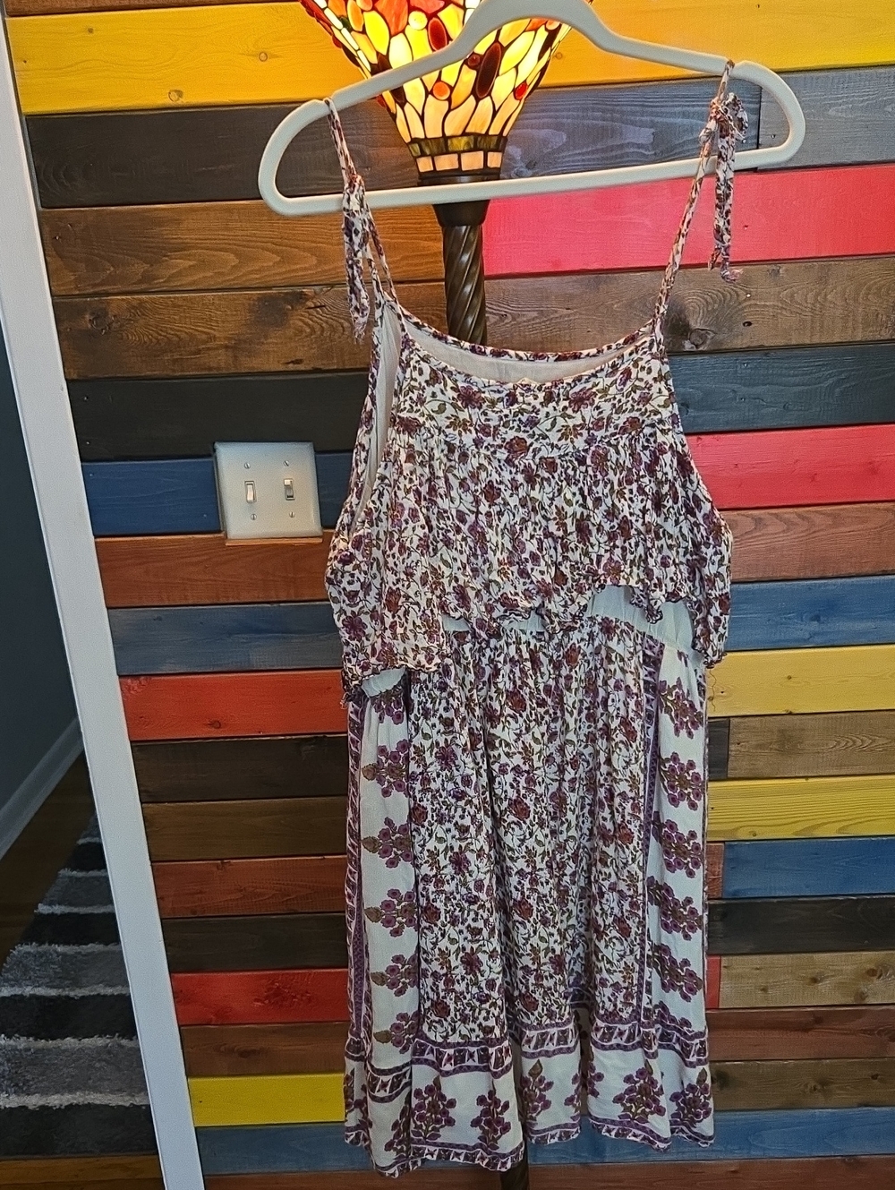 💞 Floral Tie-Shoulder Sundress - Pink White 💞 Pre Loved Size 1X